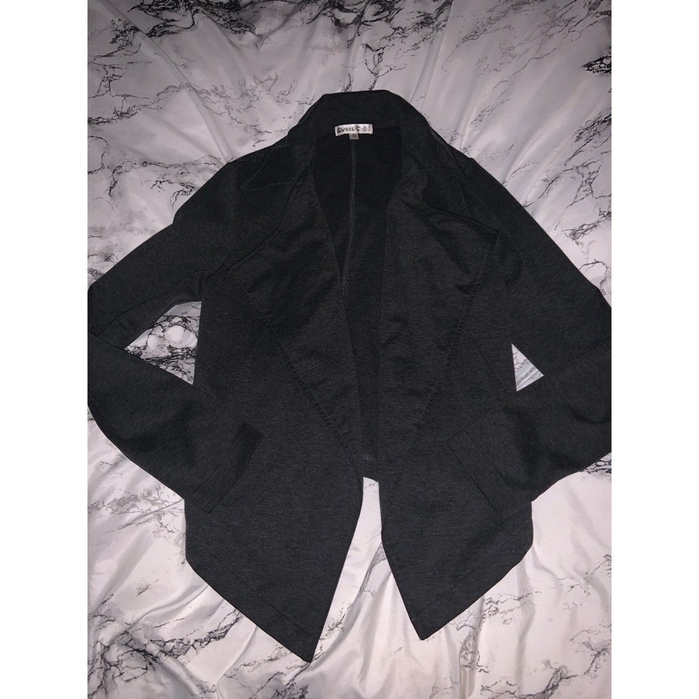 Grey sweater blazer